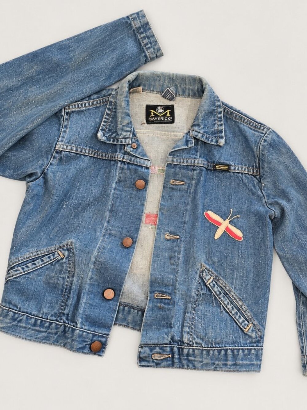 Embroidered Button-Front Denim Jacket